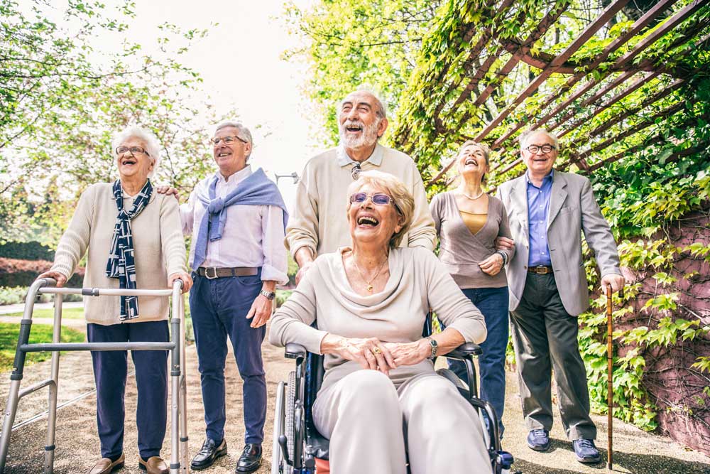 life enrichment, group walk outdoors